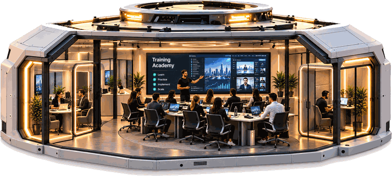 The Brokerr Training Academy base with a live classroom